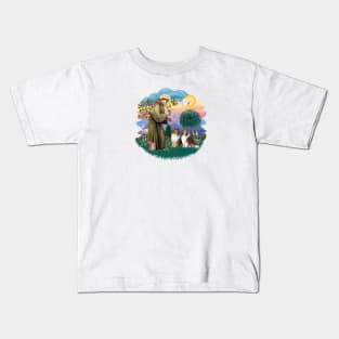 Saint Francis Blesses Two Shetland Sheepdogs Kids T-Shirt